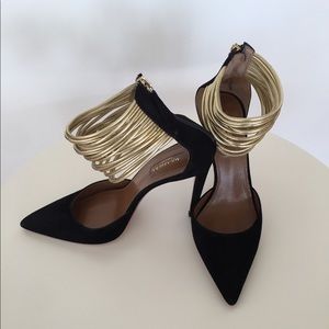 Aquazzura Hello Lover Cord Trimmed Suede Pumps